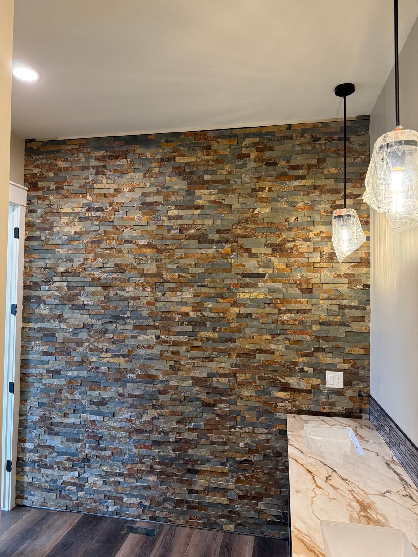 Slate stone feature wall